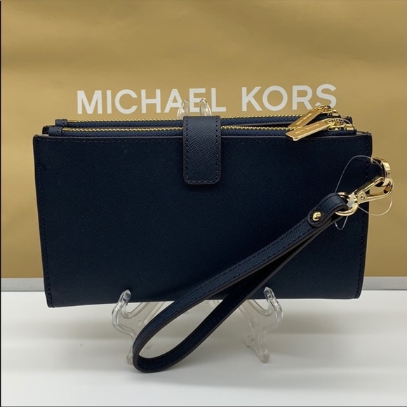 MICHAEL KORS LG DOUBLE ZIP WRISTLET NAVY - Picture 10 of 16